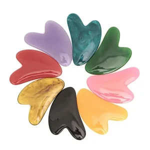 Ready to Ship Facial Resin Guasha Board Custom Logo Pink Resin Gua Sha Body Scraping Massage Tool Heart Shape Resin Gua Sha