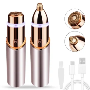 Rechargeable 2 in 1 Eyebrow Trimmer and Face Shavers for Women Painless Facial Eyebrow Hair Remover