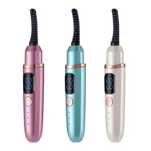 Rechargeable LED Display Electric Eyelash Curler Long Lasting Styling 3 Speed Temperature Control Heated Eye Lash Curling Tool