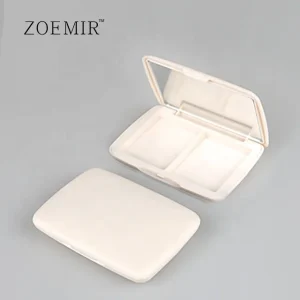 Rectangle 2 in 1 Compact Powder Pressed Case Empty Eyeshadow Contour Palette Custom Blush Container Cosmetic Packaging