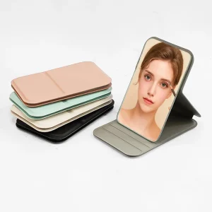 Rectangle Desktop Pocket Folding Mirror Hand Simple Vanity Makeup Mirror Travel Portable Cosmetic Touch up Mirror for Women Gift