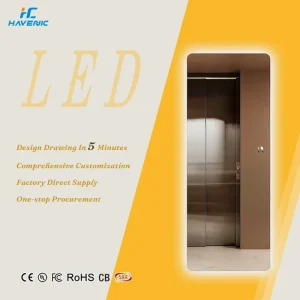 Rectangular Full Length LED Light Dressing Mirror Backlit Wall Mounted Smart Mirror with Rectangle Frame Mirror Full Length