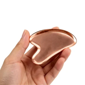 Red Copper Solid Pure Copper Gua Sha Tool Smooth Edge Gua Sha Scraping Plate for Face Neck & Full Body Massage