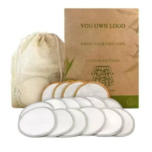 Reusable Organic Cotton Pads Cosmetic Facial Round Bamboo Cotton Pad Reusable Makeup Remover Pads