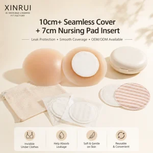 Reusable Silicone Nursing Pad Set 10cm Cover with 7cm Washable Insert for Maternity Retail Buyers with Custom Packaging OEM ODM