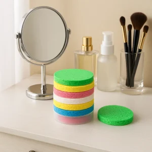 Reusable and Washable Cosmetics Compressed Cellulose Facial Cleansing Sponge
