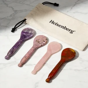 Rhodochrosite Gua Sha Facial Acupuncture Pen Natural Healing Jade Stone Tool for Deep Relaxation and Soft Tissue Treatment on Face