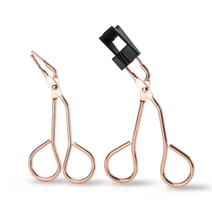 Rose Gold Carbon Steel Magnetic Eyelash Curler with Glue for Curling Eyelashes