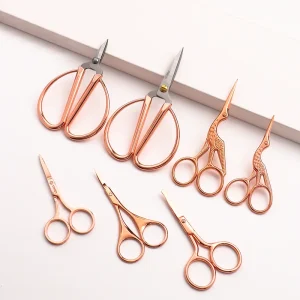 Rose Gold Handmade DIY Cutting Classic Mini Scissors Vintage Household Scissors Round Head Safe Trimming Small Scissors