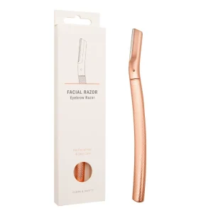 Rose Gold Single Blade Replaceable Swedish Stainless Steel Blade Women Metal Handle Lightweight Reusable Facial Razor Makeup