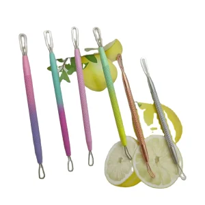 Rose Gold Stainless Steel Facial Care Kit Blackhead Pimple Extractor and Acne Needle Clip Suit Blackhead Remover for Face