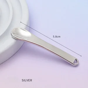 Rose Gold and Silver Metal Facial Mask Spoon Mini Face Cream Mixing Spatula Beauty Tool for Makeup
