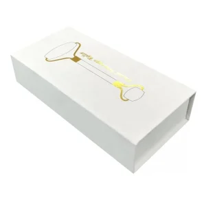 Rose Quartz Jade Roller Face Massager with Custom Gift Box White Custom Color Neck & Body Use