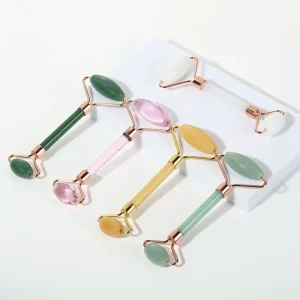 Rose Quartz Jade Roller Gua Sha Set with Box