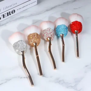 Rose Shape Soft Hair Powder Blusher Brush Single Nail Dust Makeup Tool Multi function Makeup Brush