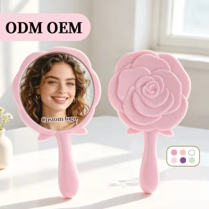 Rose flower mirror A cute and portable mini mirror for girls Perfect for traveling or daily use A compact beauty makeup mirror