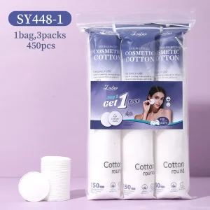 Round Cotton Facial Pads Soft Nail Polish Removal Cotton Pads Strong Absorption Makeup Removal Cotton for Salon & Home Use