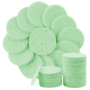 Round Face Wash Cleansing Compact Cellulose Reusable Skin Care Makeup Remove Sponges