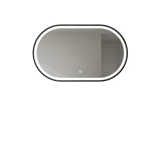 Runway Shape Led Mirror with Pencil Edge Black Frame Hotel LED Illuminated Bathroom Wall Mirror