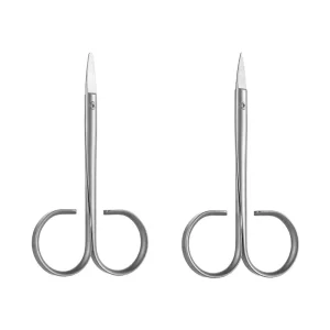Russian Style Pre shaping Eyebrow Trimmer All Stainless Steel Handle Bird shaped Curved tip Blunt Tip Scissors Manicure