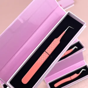 Russian Volume Eyelash Tweezers Cilia Pincer Private Label Lash Extension Pink Tweezer Fine Super Clippers Eyelash Extension