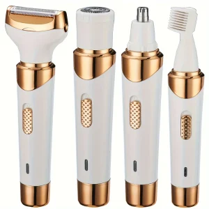 SE9 1004 4 in 1 Ladies Electric Rotating Disc Hair Remover Set Razor Blade Eyebrow Trimmer IPX5 Waterproof for Household Car RV