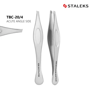 STALEKS Eyebrow Trimmer Spanish Stainless Steel Slanted Tip Brow Tweezers Precision Grooming Tools