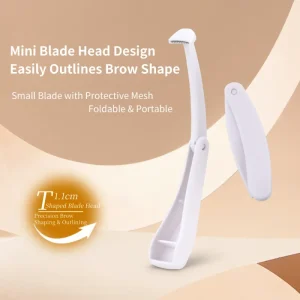 Safe Folding Serrated Tip Eyebrow Razor Beginner Girls Anti Scratch Manual Shaving Trimmer 2 Piece Beauty Tool
