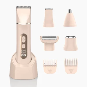Safe and Painless 5 in 1 Facial Body Hair Remover Trimmer for Face Bikini Underarms Waterproof Women Electric Shaver