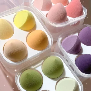 Saiyii 4Pcs 8pcs Cute Private Label Blender Makeup Foundation Sponge With Plastic Box
