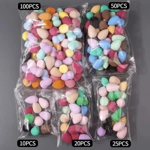Samples Available 10/20/25/50Pcs Latex Free Hypoallergenic Beauty Makeup Sponge Set for Cream/Powder/Foundation Pastel Colors