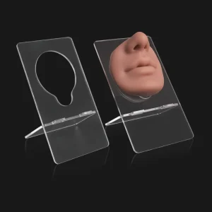 Silicone Face Model Tattoo Puncture Practice Simulation Human Nose Mouth Body Part Display Nose Acrylic Display Stand