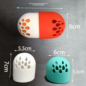 Silicone Round Modern Dust Proof Protective Makeup Sponge Powder Puff Holder Storage Case Beauty Tools Easy Carry Macaron Color