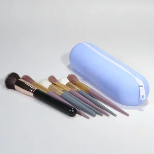 Silicone Travel Makeup Brush Bag Case Cosmetic Brush Holder Organizer Portable Waterproof Flexible for Travel