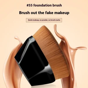 Single Base Makeup Brush with Lightweight Soft Hair Stock No. 55 Beauty Tool for Seamless Foundation Face Repair Stock No. 55
