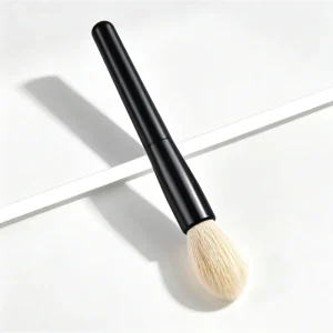 Single Black Nylon Wood Handle Loose Powder Blush Contour Face Brush Makeup Tool Cross Border