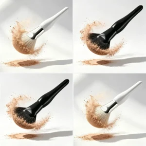Single Brush Nylon Wood Handle Fan Brush Pregnancy Belly Body Contour Makeup Brush Beauty Tool