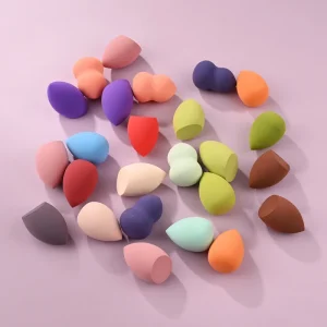 Single Cosmetic Super Soft Makeup Sponge With Delicate Custom Package Egg Cut Guard Shaped Sponges Black Pink