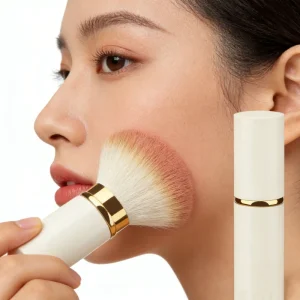 Single Face Blush Makeup Brush for Cheek Blush, Contour, and Powder Application