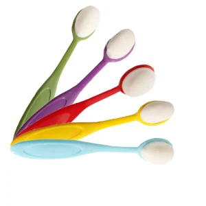 Single Face Cosmetic Brush Plastic Handle Synthetic Hair Flat Brush Foundation Contour Makeup Brush
