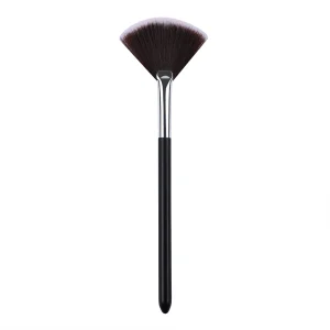Single Fan Makeup Brush Soft Synthetic Hair Facial Mud Mask Highlighter Application Custom Logo SPA Facial Care Tools