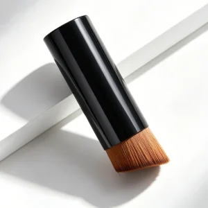 Single Foundation Contour Angled Brush with Wood Handle and Nylon Bristles