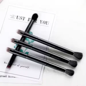 Single Head Eye Makeup Blend Brush Wood Synthetic Hair Cosmetic for Foundation Concealer Eyeshadow Eyebrow Highlight Black