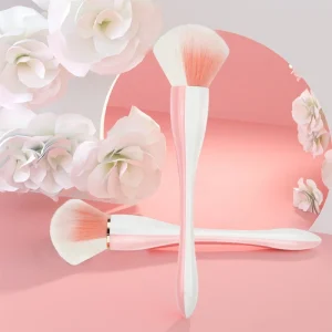 Single Makeup Brush Large Size Powder Brush Plastic Handle Mixed Color Synthetic Hair