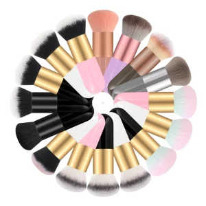 Single Makeup Brushes Thick Handle Portable Powder Blush Highlighter Foundation Brush Multicolor Kabuki Makeup Brush