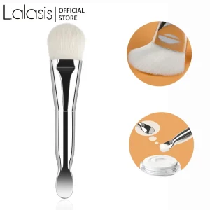 Single Pink Gold Soft Hair Synthetic Beauty Brush Double Head Silicone Makeup Facial Mud Mask Applicator