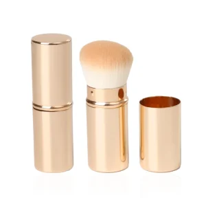 Single Portable Soft Synthetic Hair Makeup Brushes Gold Retractable Face Loose Powder Brush