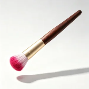 Single Redwood Colored Wood Handle Loose Powder Blush Contouring Facial Brush Makeup Tool Cross Border