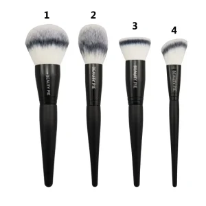 Single Synthetic Hair Makeup Foundation Brush with Black Wood Handle for Concealer and Lip Balm Private Label BB