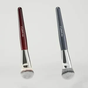 Single Vegan Makeup Brush with Synthetic Hair Available in Red or Blue Foundation Brush for Face Use Private Label